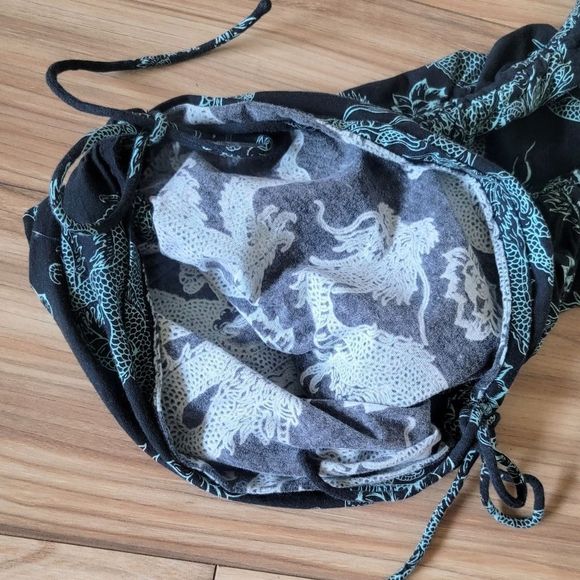 Motel Rocks Ardilla Bodycon Ruched Sides Raceback Mini Dress- Dragon Floral Mint - Picture 9 of 12